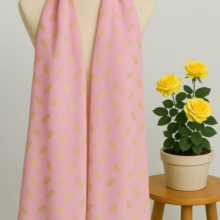 Foil Floral Print Scarf - B Pink