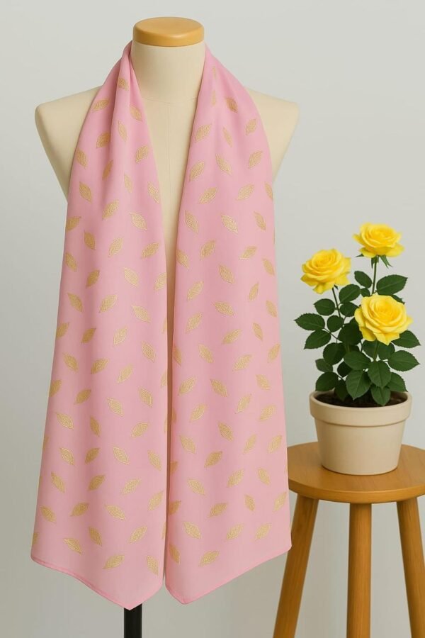 Foil Floral Print Scarf - B Pink