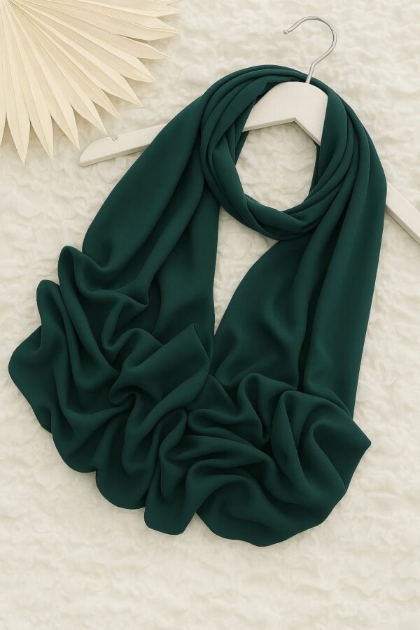 Georgette Chiffon Scarf - Dark Green