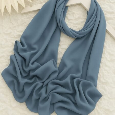 Georgette Chiffon Scarf - Dusty Blue
