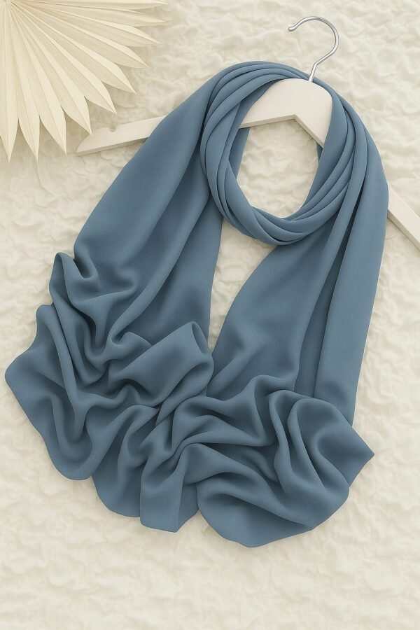 Georgette Chiffon Scarf - Dusty Blue