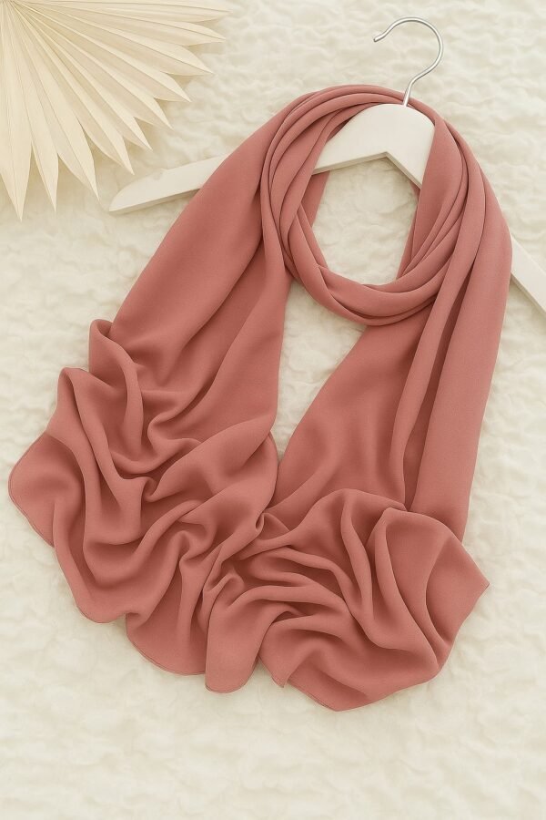 Georgette Chiffon Scarf - Dusty Rose Pink
