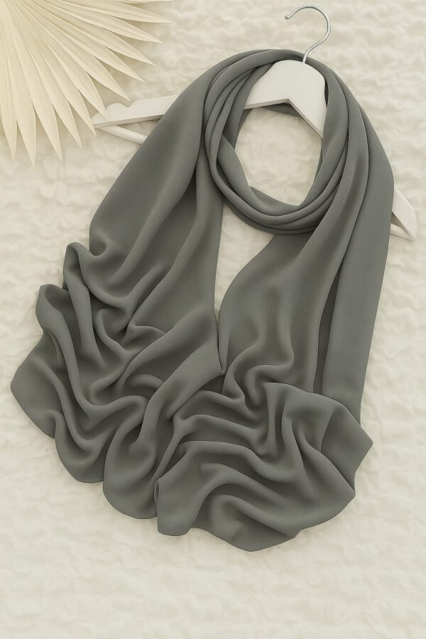 Georgette Chiffon Scarf - Gray