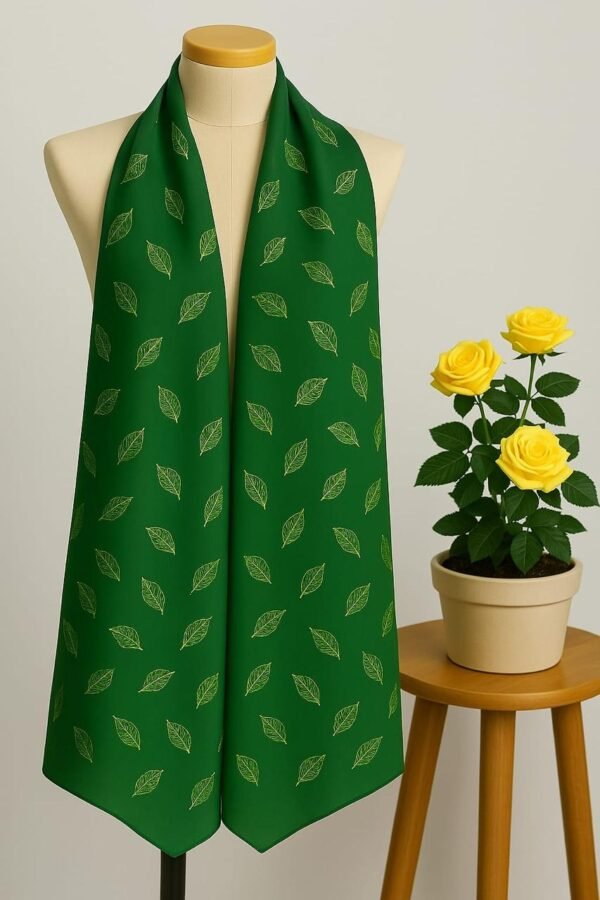Foil Floral Print Scarf - Green