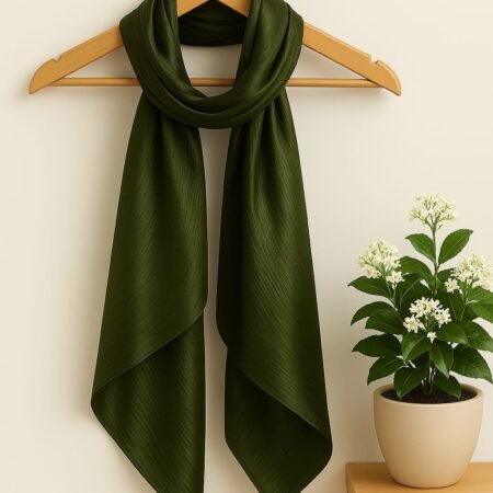 Crinkle Silk Scarf - Green