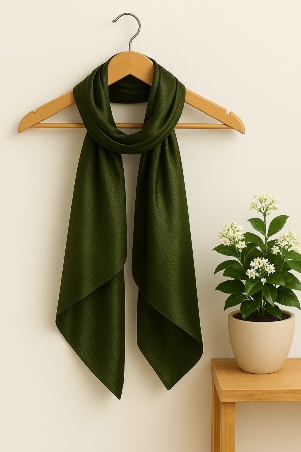 Crinkle Silk Scarf - Green