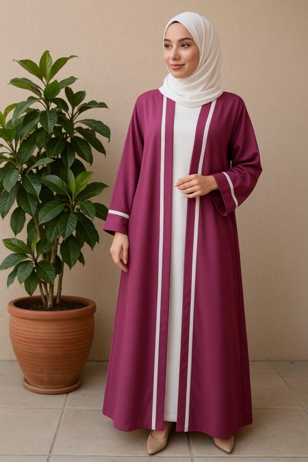 Uper inner Abaya 2pc - Maroon