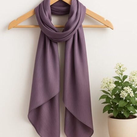 Crinkle Silk Scarf - Purple
