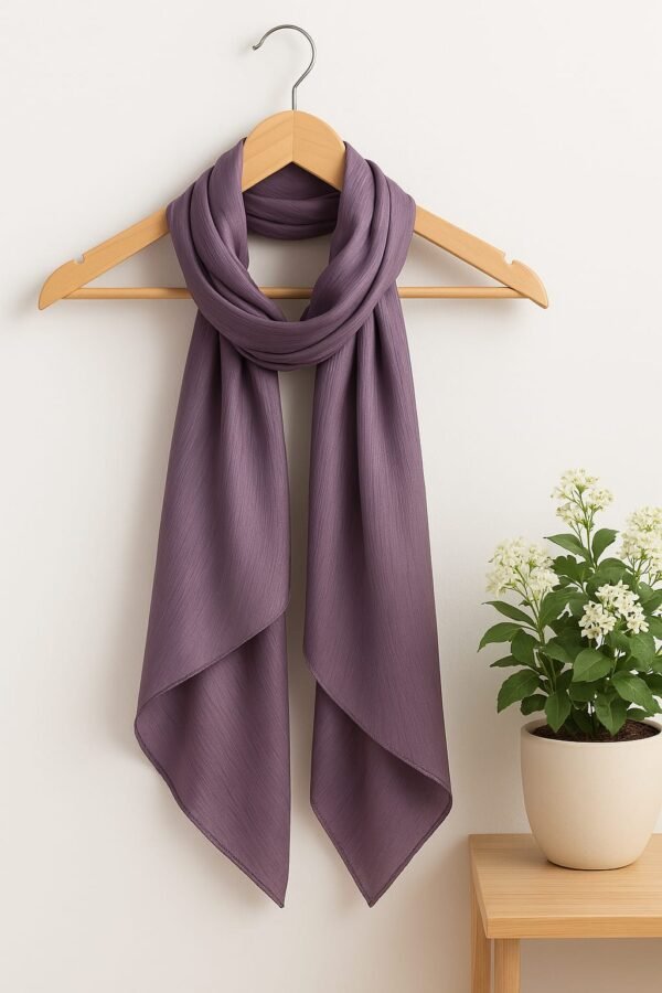 Crinkle Silk Scarf - Purple