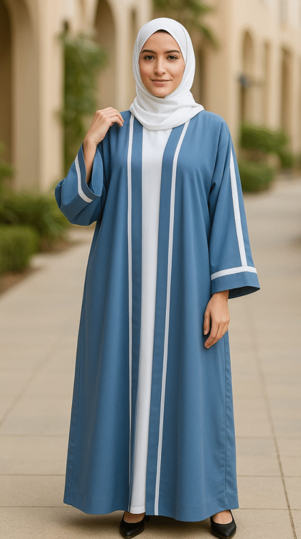 Uper inner Abaya 2pc - Dusty Blue