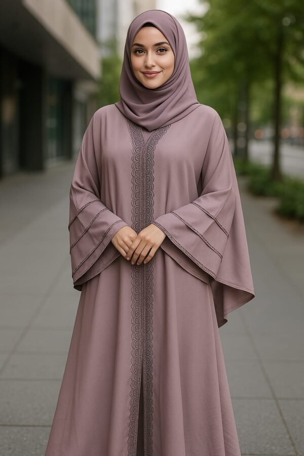 Front Open Stone Work Abaya - Lailic