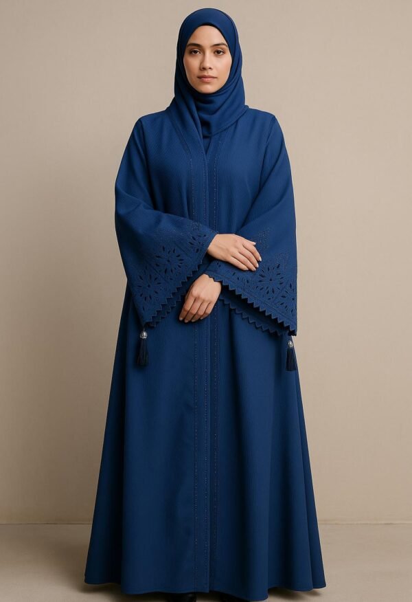 Front Open Maxi Abaya - Blue