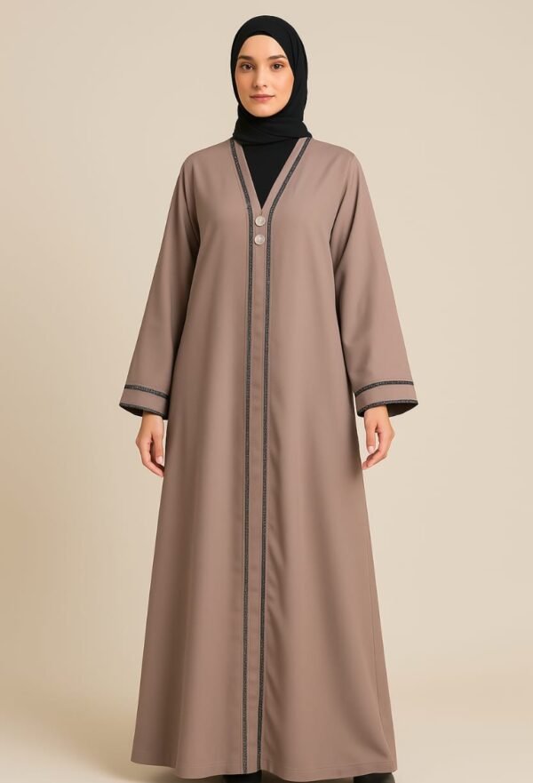 Front Open Maxi Abaya - Taupe
