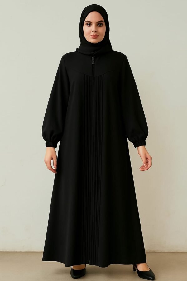 Pintecks Zipper Abaya - Black
