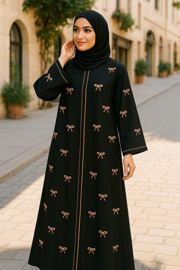 Bow Abaya Tea - Pink