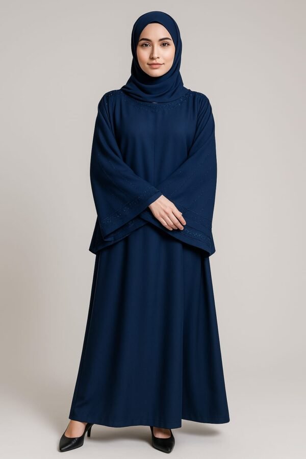 Premium Plain Maxi Abaya - Blue