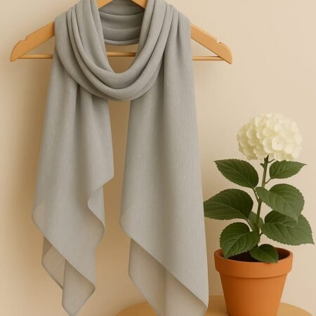 Shimmer Georgette Scarf – Silver Mist