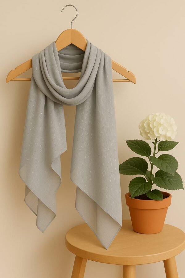 Shimmer Georgette Scarf – Silver Mist
