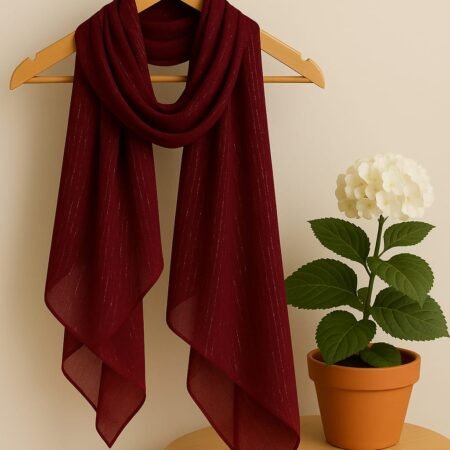 Shimmer Georgette Scarf – Maroon