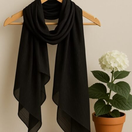 Shimmer Georgette Scarf – Black