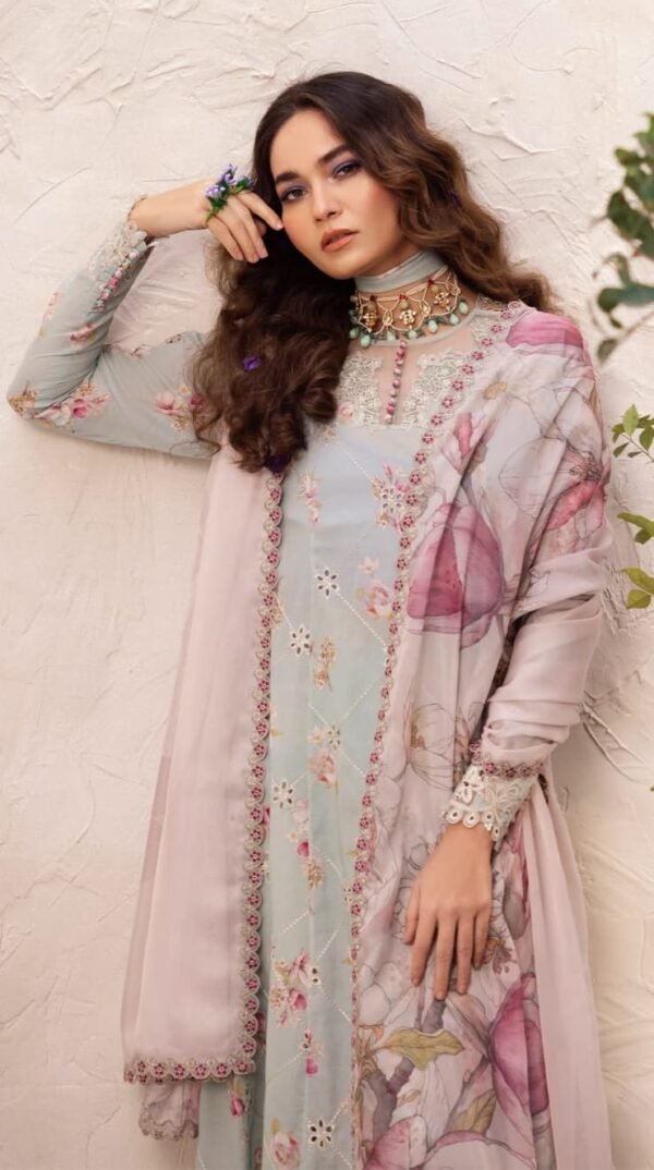 Iznik 3 Piece Embroidered Lawn Suit - Pink