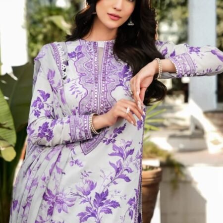Maria B 3 Piece Unstitched Lawn Suit - Purple